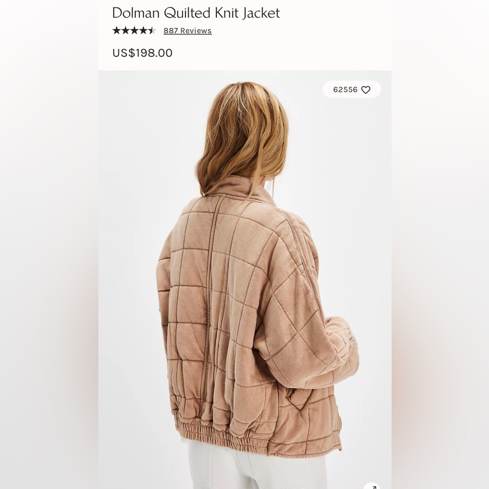 Dolman Quilted Knit Jacket in camel